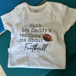 Gerber White Onesie with Football Graphic
